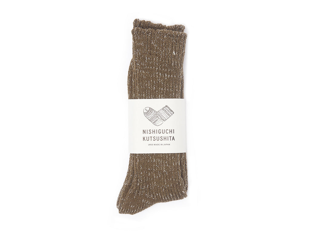 Khaki Hemp Cotton Ribbed Socks